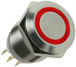 Lamptron Vandalism Switch 19mm - Silverline - Red
