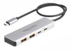 Delock USB 10 Gbps Type-C hub, 2x USB-A, 2x USB-C, gray