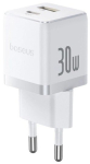 Wall Fast Charger Palm 30W USB + USB-C QC3.0 PD3.0, White