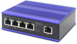 DIGITUS Switch Ind. 4-Port 10100 30W PoE Unmanaged blau