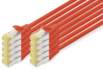 DIGITUS CAT 6A SFTP Patchkabel, 10 St&uuml;ck, 3m, rot