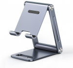 Foldable Aluminium Desk Stand for 4.7-7.2" Smartphones, Silver