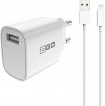 2GO Lightning Charger Set 2-Piece - White for Apple