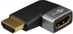 Goobay 72010 HDMI&trade; Angled Adapter 90&deg; Horizontal, 8K @ 60 Hz, Gold-Plated, Black, Silver | Goobay