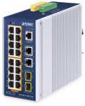 Planet Industrial 16-Port PoE Managed Switch IGS-4215-16P2T