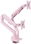 Arozzi TIS Alzare Neo Duo dual monitor arm 17"-32" pink