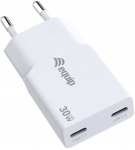 Equip Ladeger&auml;t 2Port USB-C PD3.0USB-A GaN Slim 30W wei&szlig;