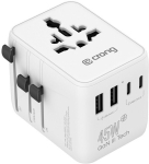 Crong World Travel Adapter GaN 45W UK/EU/US/AU