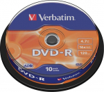 Verbatim DVD-R Matt Silver 4.7GB 16x 10pcs spindle
