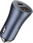 Baseus Golden Contactor Pro 40W Dual USB/USB-C Car Charger with QC4.0+ PD SCP (Gray)