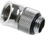 Bitspower Adapter 45 Grad G1/4 Zoll AG auf G1/4 Zoll IG - drehbar, silber gl&auml;nzend