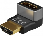 Goobay 72009 HDMI&trade; Angled Adapter 90&deg; Horizontal, 8K @ 60 Hz, Gold-Plated, Black, Silver | Goobay