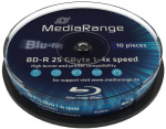 MediaRange Bluray 25GB 10pcs BD-R Spindel 6x