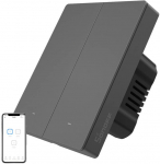 Smart WiFi wall switch SONOFF M5-2C-80 (2-channel, for frame, graphite)