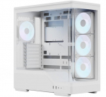 Aerocool P500A ATX Mid Tower PC Case, Tempered Glass, RGB, White