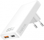 Logilink USB Steckdosenadapter 1xUSB-A, 1xUSB-C, 65W wei&szlig;