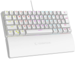 Rampage PLOWERK60 wired gaming mechanical keyboard Blue Switch Rainbow LED white