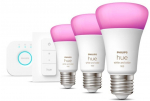 Philips Hue White and colour ambience Starter kit: 3 E27 smart bulbs (1100) + dimmer switch