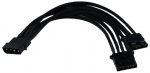 Phobya Y-cable 4Pin to 2x 4Pin single sleeving - black 20cm