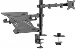 Gembird Adjustable desk mount with monitor arm and notebook tray