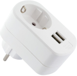 Schwaiger 230V charging adapter with socket 50Hz 17W white
