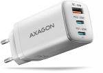 AXAGON ACU-DPQ65W 1x USB-A / 2x USB-C, PD 3.0 / QC4+ / PPS, 65W, wei&szlig;