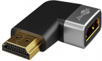 Goobay 72012 HDMI&trade; Angled Adapter 270&deg; Horizontal, 8K @ 60 Hz, Gold-Plated, Black, Silver | Goobay