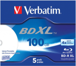 VERBATIM BluRay BD-R XL Verbatim jewel case 5 100GB 4x printable