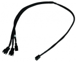 Phobya Y-cable 3Pin Molex to 3x 3Pin Molex - Black 60cm