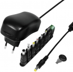 12W, AC 100-240V, 50/60Hz, 0.6 max, DC 3V/4.5V/5V/6V/7.5V/9V/12V, 1A, 1.5m