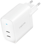 LogiLink Socket Adapter, 2x USB-C, GaN, 40W