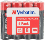 Verbatim ALKALINE BATTERY AA 4 PACK SHRINK WRAP