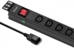 Qoltec 53998 Power strip for RACK 19" | 1U | 10A | PDU | 8xIEC C13 | 2m