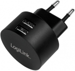 Logilink USB Steckdosenadapter 2port,10.5W,Fast Charging,sch