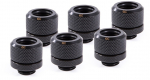 Alphacool Eiszapfen 14mm HardTube compression fitting G1/4 - knurled - deep black sixpack