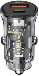 Usams Car charger 30W 1xUSB+1 1xUSB-C Fast charge