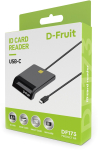 D-Fruit ID card reader USB-C DF173, black