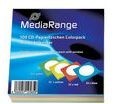 MediaRange Paper sleeves for 1 disc, with flap and window, assorted colors, Pack 100