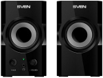 SVEN SPS-606 2x3W, Headphone front jack, Front power button and the volume control
