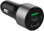 Crong Car charger USB-C PD 45W + USB QC 3.0 18W black