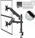 Maclean 2 monitor mount, gas spring, 17"-32", 2-10kg, black, MC-136