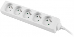 Lanberg 1.5M White Extension Cord with 5 French CEE 7/5 Sockets, 2500W