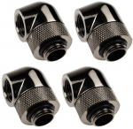 XSPC Adapter 90 Grad G1/4 Zoll AG auf G1/4 Zoll IG - drehbar, schwarz chrome, 4er-Pack