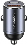 Usams Car Charger 30W 1xUSB+ 1xUSB-C Fast Charge C38