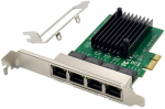 MicroConnect Network Card PCIe x1 RTL8111F Quad-1G RJ45