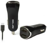 Beline Car charger 2xUSB + USB-C 2,1A black