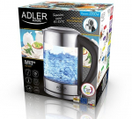 Adler AD 1247 NEW electric kettle 1.7 L 2200 W Black, Stainless steel, Transparent