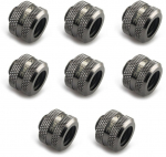 XSPC Anschluss G1/4" auf 14mm Hardtube, schwarz chrome - 8 St&uuml;ck
