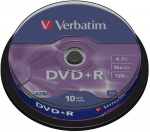 Verbatim DVD+R Matt Silver 4.7GB 16x 10pcs spindle