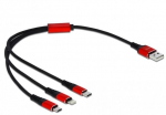 DELOCK USB 3in1 Ladekabel f&uuml;r LightningMicro-USBUSB C 30cm
